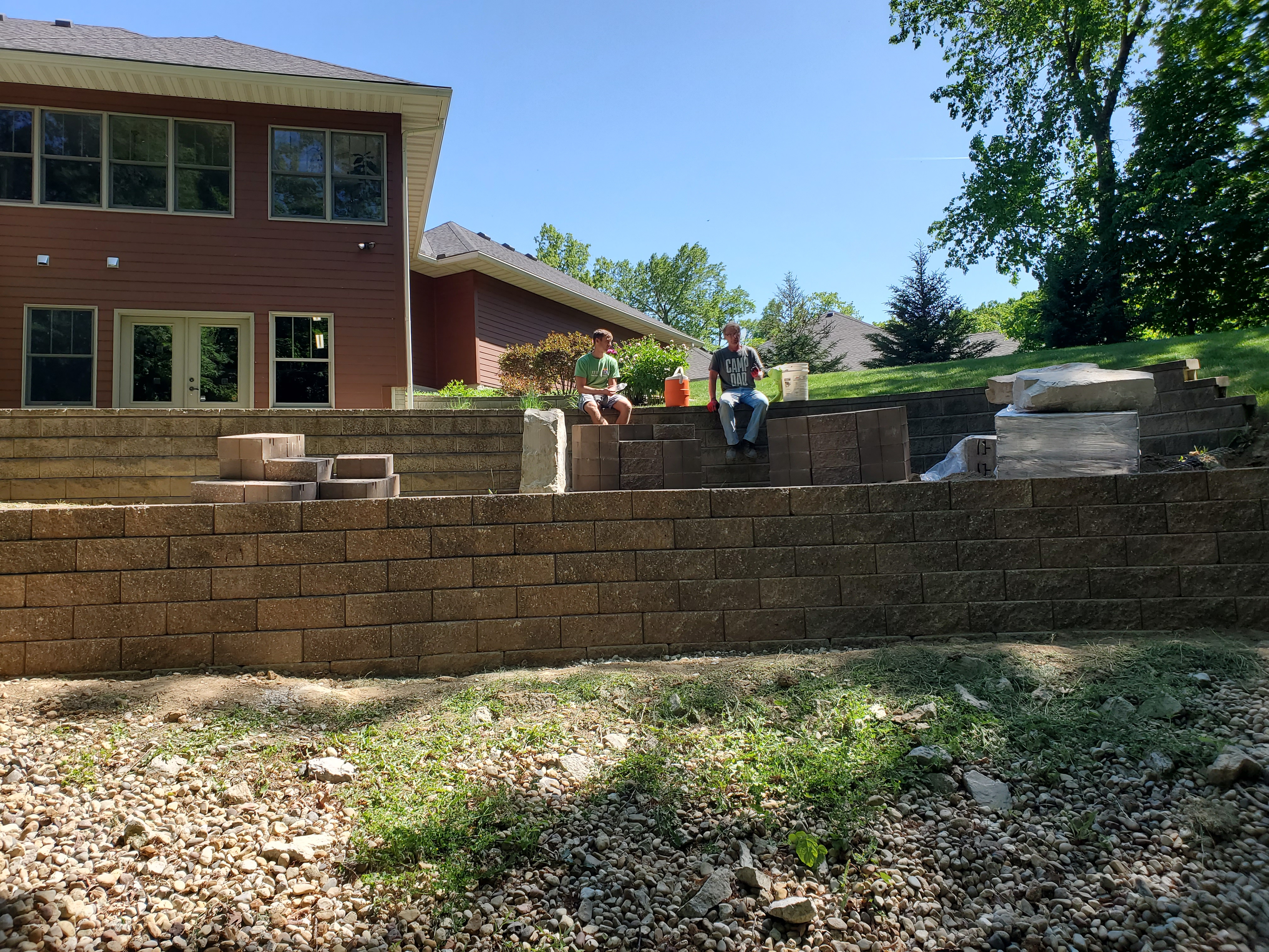 Construction - retaining wall in progress