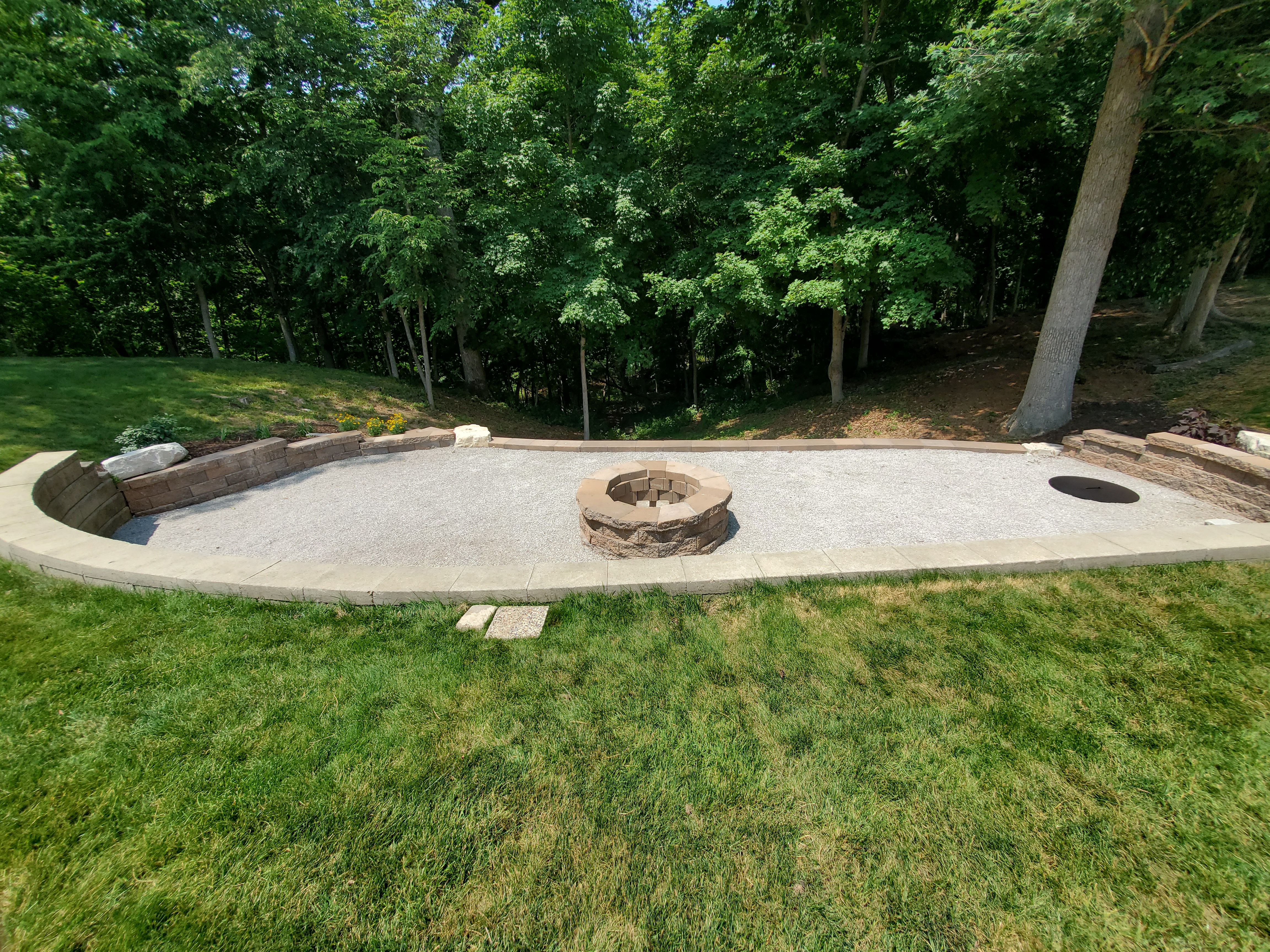 Finished - far end with boulders and plantings